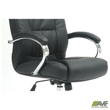 Фото 8 - Кресло Marselle-Ch-X хром НВ, механизм Anyfix, кожзам черный 