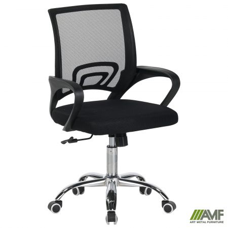 Фото 1 - Кресло Web Home хром, механизм Tilt, ткань черная/сетка черная 