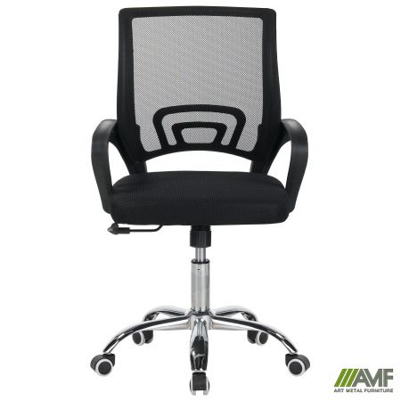 Фото 2 - Кресло Web Home хром, механизм Tilt, ткань черная/сетка черная 