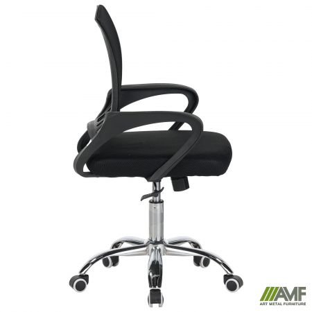 Фото 3 - Кресло Web Home хром, механизм Tilt, ткань черная/сетка черная 