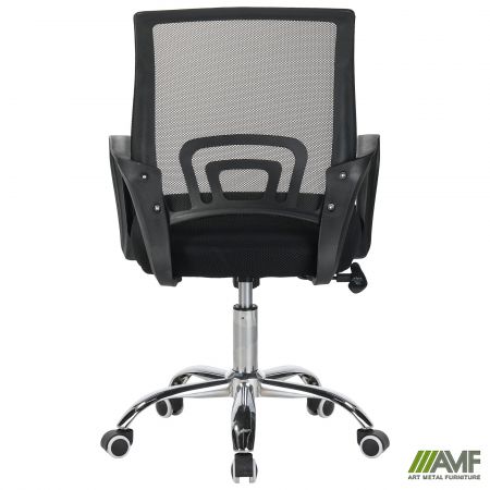 Фото 4 - Кресло Web Home хром, механизм Tilt, ткань черная/сетка черная 