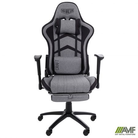 Фото 2 - Крісло VR Racer Textile Craft чорний/сірий 