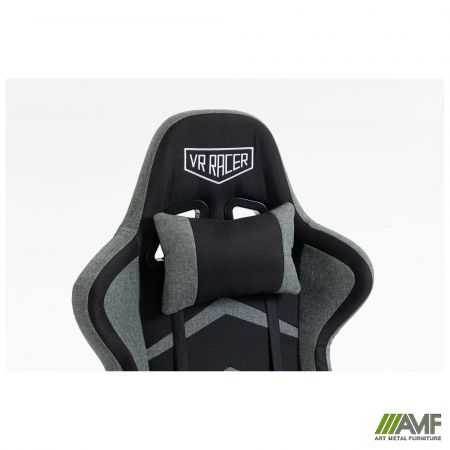 Фото 12 - Крісло VR Racer Textile Craft чорний/сірий 