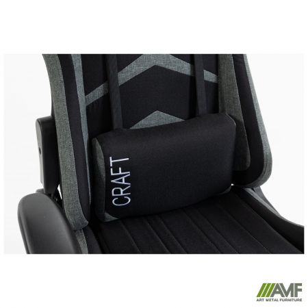 Фото 13 - Крісло VR Racer Textile Craft чорний/сірий 