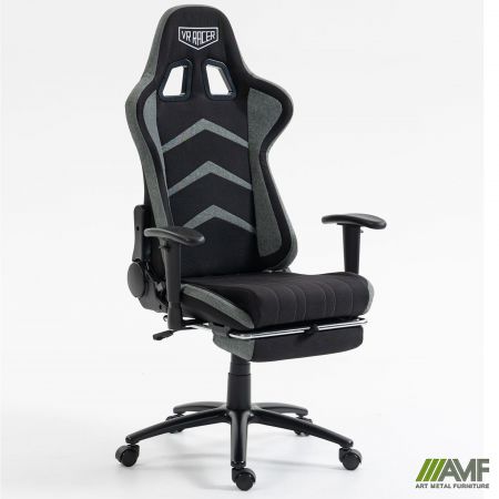 Фото 6 - Крісло VR Racer Textile Craft чорний/сірий 