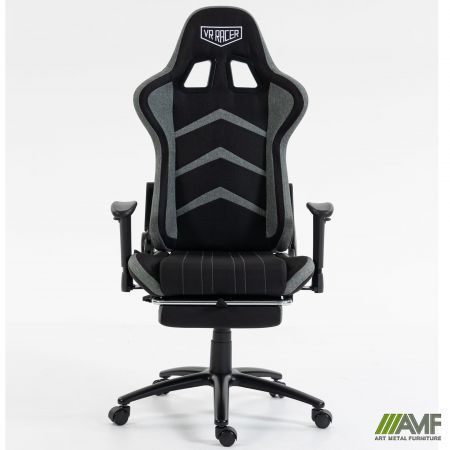 Фото 7 - Крісло VR Racer Textile Craft чорний/сірий 