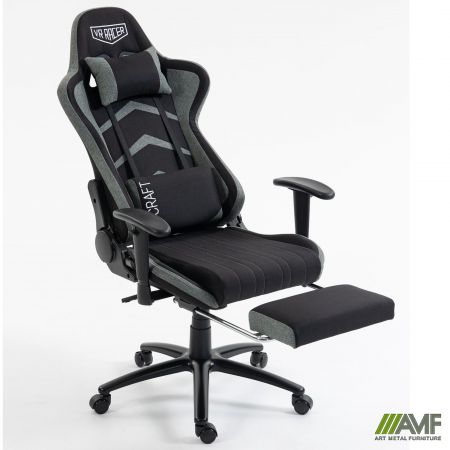 Фото 8 - Крісло VR Racer Textile Craft чорний/сірий 