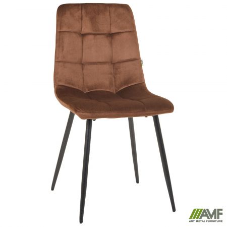 Фото 2 - Стул Cherry черный/ вельвет темно-коричневый 