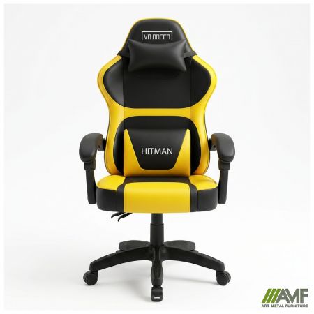 Фото 3 - Кресло геймерское VR Racer Dexter Hitman черный/желтый 