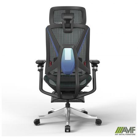 Фото 5 - Кресло Blood Dragon Shadow черный/сетка синяя 