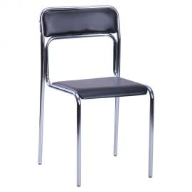 Стілець Аскона Хром кожзам чорний 