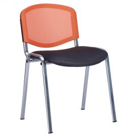 Стілець Ізо Веб хром сидіння Сітка сіра / спинка Сітка помаранчева 