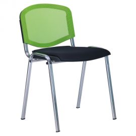 Стул Призма Веб хром сиденье Сетка черная/спинка Сетка салатовая 