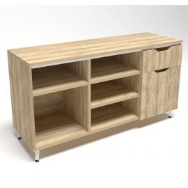 Тумба стационарная Delta DL-401R (1200х400х675мм) Блэквуд Ячменный/Опора белый беж Тумба стационарная Delta DL-401R (1200х400х675мм) Блэквуд Ячменный/Опора белый беж