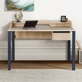 Стіл комп'ютерний Pluto Top SH (1380х600х750Н) Дуб Ендгрейн/Чорний графiт 