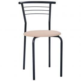Стілець Маркос чорний Шкірозамінник бежевий 
