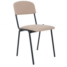 Стілець Майстер чорний Шкірозамінник бежевий 
