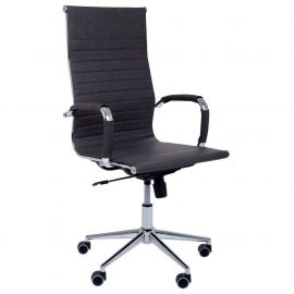 Крiсло Slim HB Хром Tilt WAX Dark Grey 