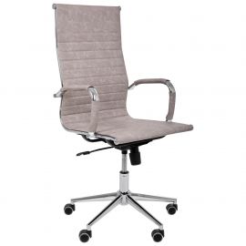 Крiсло Slim HB Хром Tilt WAX Light Grey 