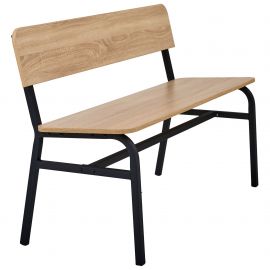 Лавка Спектр со спинкой 1200 черный/Дуб Сонома 