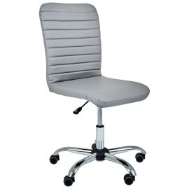 Кресло Rumba-Home Хром Кожзам серый 