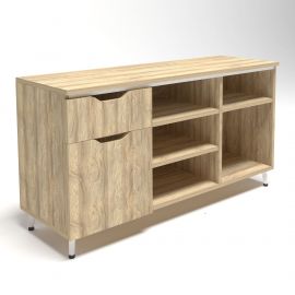 Тумба стаціонарна Delta DL-401L (1200х400х675мм) Блеквуд Ячмінний / Опора білий беж Тумба стаціонарна Delta DL-401L (1200х400х675мм) Блеквуд Ячмінний / Опора білий беж