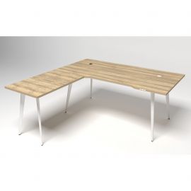 Робоче місце Delta DL-103 (1790х1800х750мм) Блеквуд Ячмінний / Каркас білий 