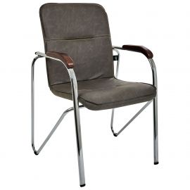 Стул Самба хром орех WAX Dark Grey без канта 