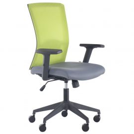 Кресло Uran Black сиденье Нест-08 серая/спинка Сетка SL-06 салатовая 