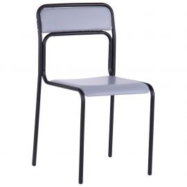 Стілець Аскона чорний ПВХ сiрий 