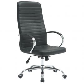 Крісло Fernando хром НВ, механізм Anifix, шкірозамінник чорний 