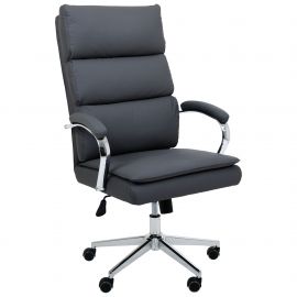 Крісло керівника Faraon шкірзам сірий 