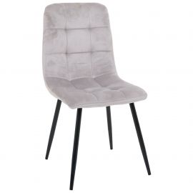 Стілець Cherry-C чорний/вельвет світло-сірий 