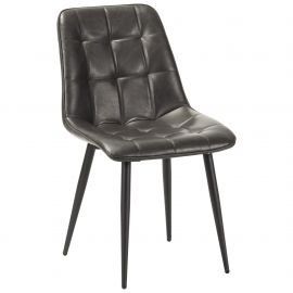 Стул обеденный Arkansas-D черный/кожзам серый 