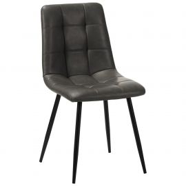 Стілець обідній Kansas-D чорний/шкірозамінник темно-сірий 