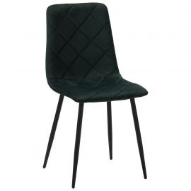 Стул обеденный Jake черный/velvet темно-зеленый 