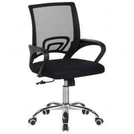 Кресло Web Home хром, механизм Tilt, ткань черная/сетка черная 