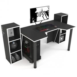 Геймерський стіл ZEUS-Game GAMER-5, корпус: чорний; кромка: білий 