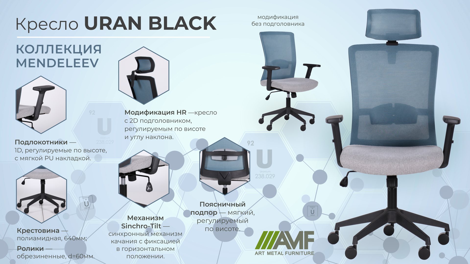 Кресло Uran HR black описание