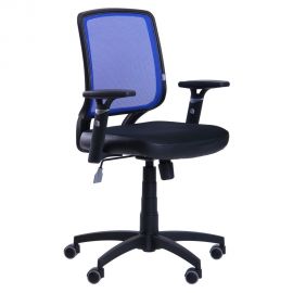 Кресло Онлайн сиденье Сетка черная/спинка Сетка синяя 