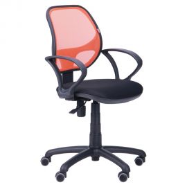 Кресло Байт/АМФ-4 сиденье Сетка черная/спинка Сетка оранжевая 