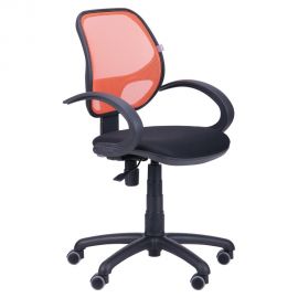 Кресло Байт/АМФ-5 сиденье Сетка черная/спинка Сетка оранжевая 