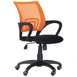 Кресло Веб сиденье Сетка черная/спинка Сетка оранжевая 