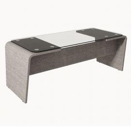 Стол руководителя стекло AT-102 (2075х800х760) Венге серый/графит 