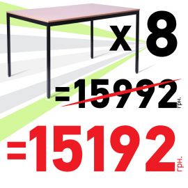 Стол Турин разборной (1187х600х750H) черный графит/Дуб Сонома (упаковка 8 шт) 