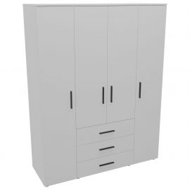 Шкаф гардеробный City 4-х дверный 3 ящика (1500х500х1930Н) Белый 