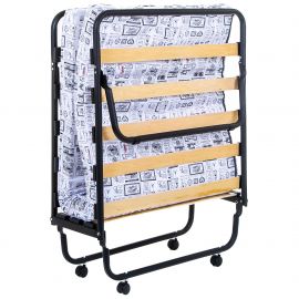 Раскладушка Классик черная с матрасом 1900*800 Газетка Н-38 (Тейлор) 