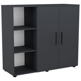 Комод City-422L две двери открытая секция (1120х420х1000Н) Антрацит 