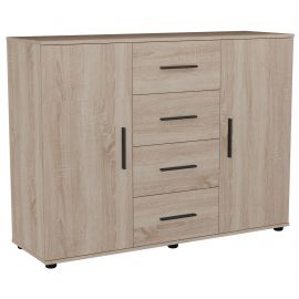 Комод City-423 четыре ящика две двери (1340х420х1000Н) Дуб Сонома 