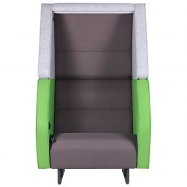 Кресло Shell Фетр зеленый/Фетр светло-серый/Нео Dk.Grey, черный графит 